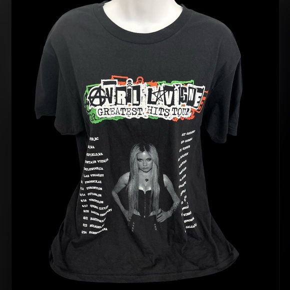 Vintage Avril Lavigne Band Shirt Greatest Hits Tour Tee Medium Rock Tee - Picture 1 of 15